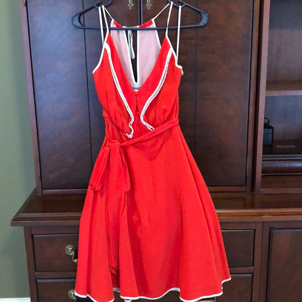 Red Anthropologie dress
